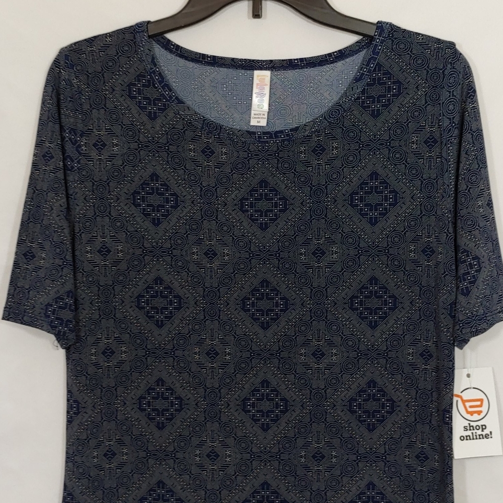 LuLaRoe Blue White Dress Comfortable NWOT Size M
